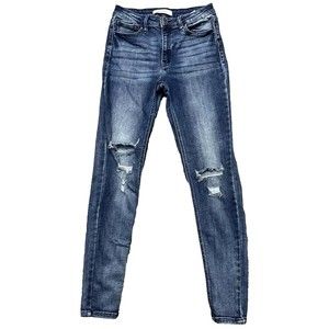 KanCan Blue Denim Jeans Distressed Slim Straight Jeans Size 28